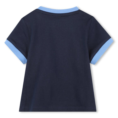 BOSS Playera para bebe azul marino logo difuminado
